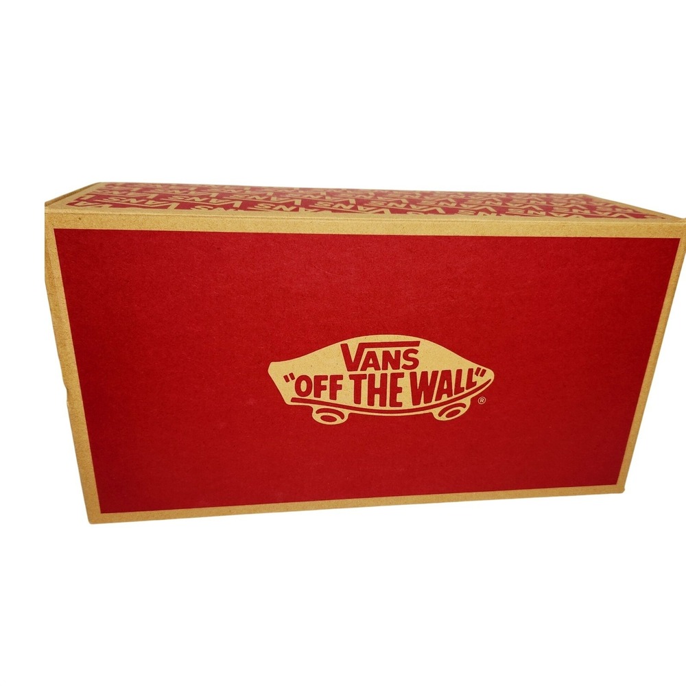 Vans Off The Wall Empty Shoe Box Atwood Deluxe Size 11.5 Red Tan Cardboard